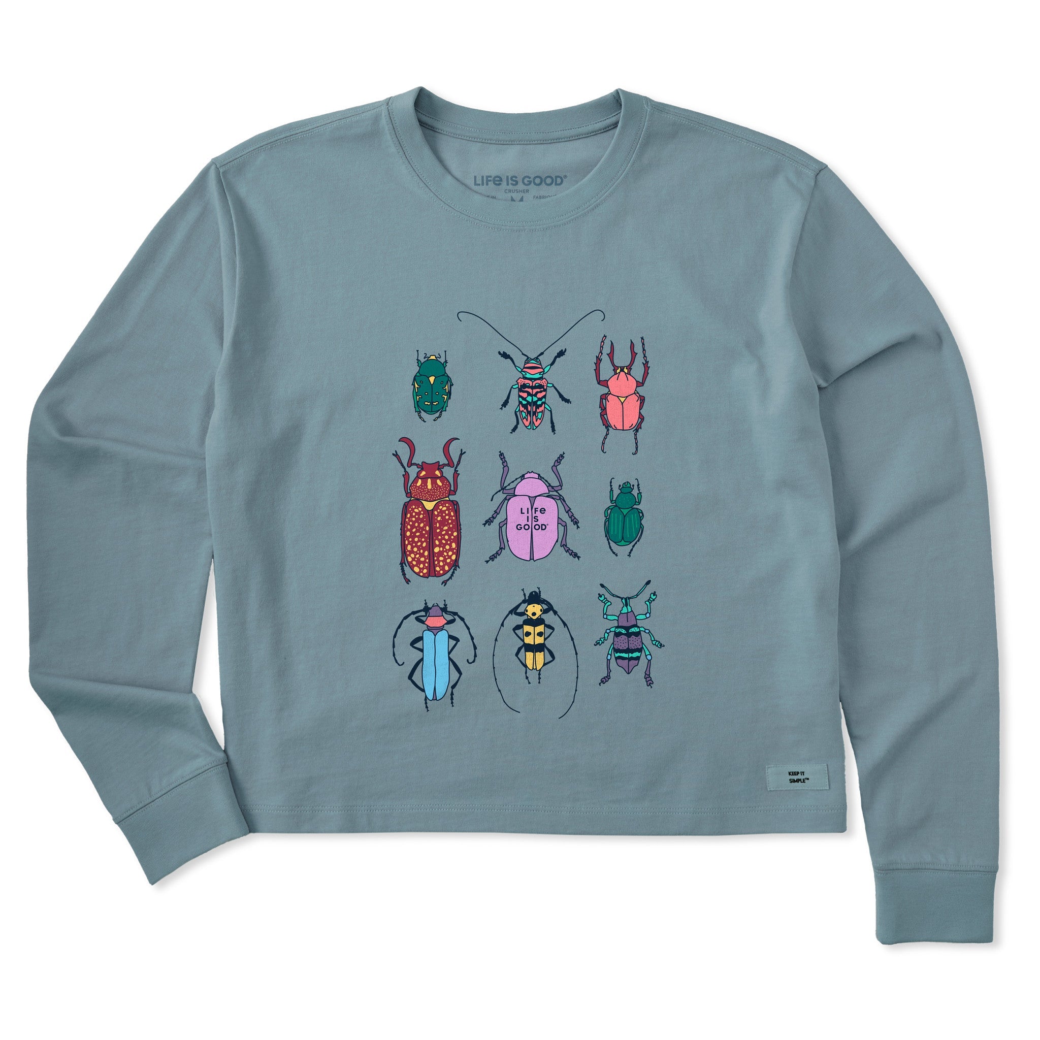 Women's Cool Bug Grid Long Sleeve Crusher Boxy Tee