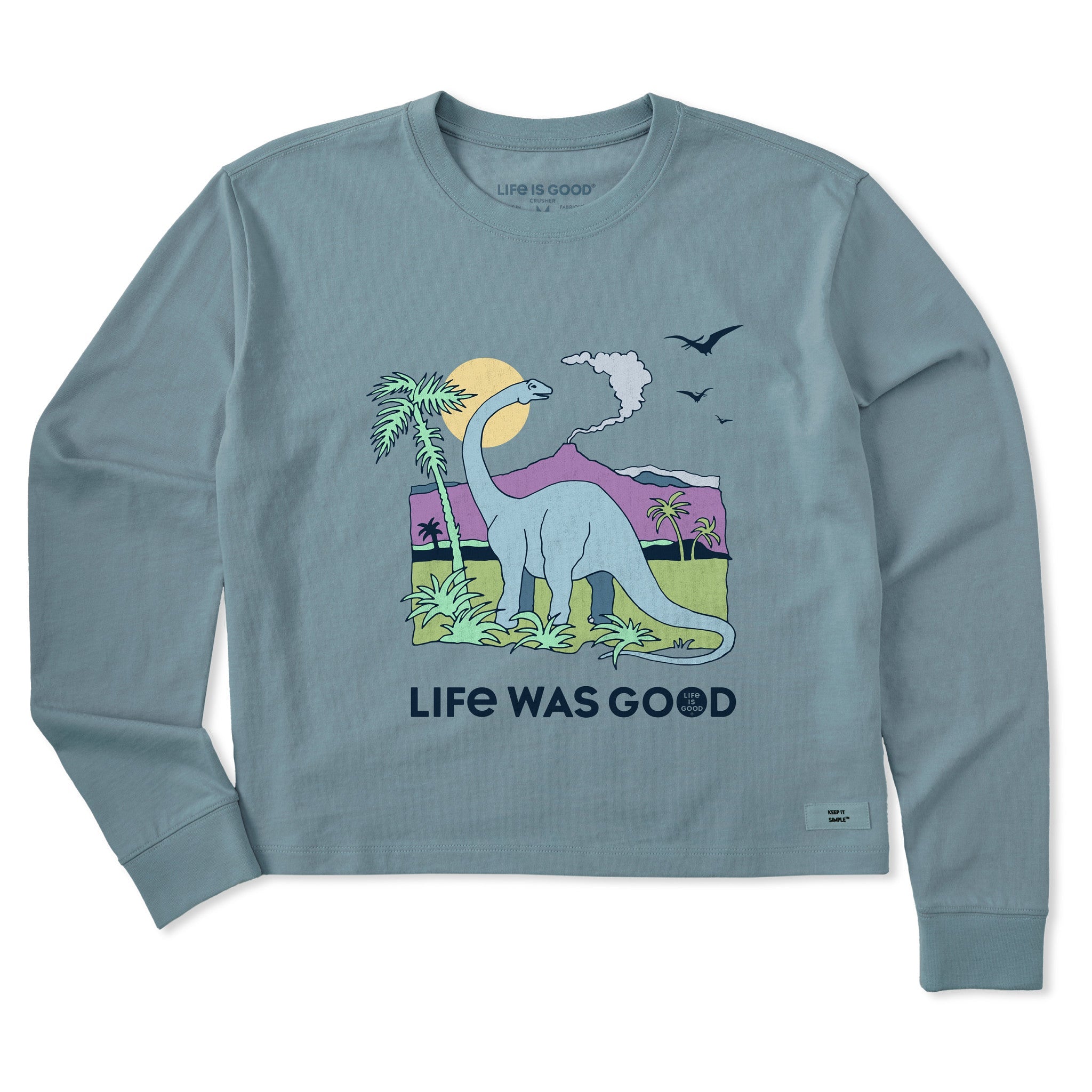 Women's Dinosaur Life was Good Long Sleeve Crusher Boxy Tee