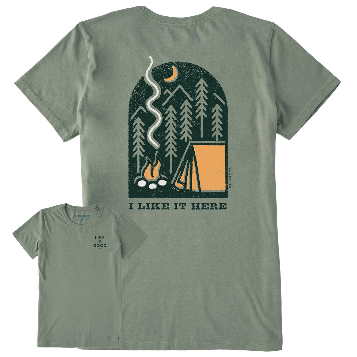 Women's I Like it Here at the Campsite Short Sleeve Crusher Tee