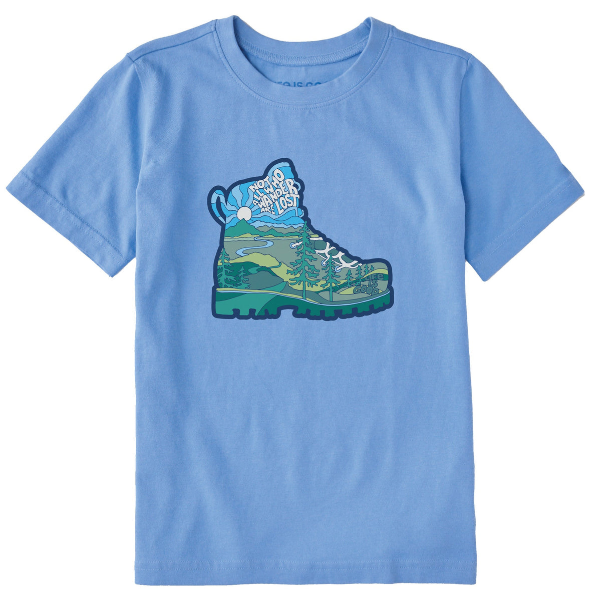 Kids Not All Who Wander Are Lost Boot Short Sleeve Crusher Tee