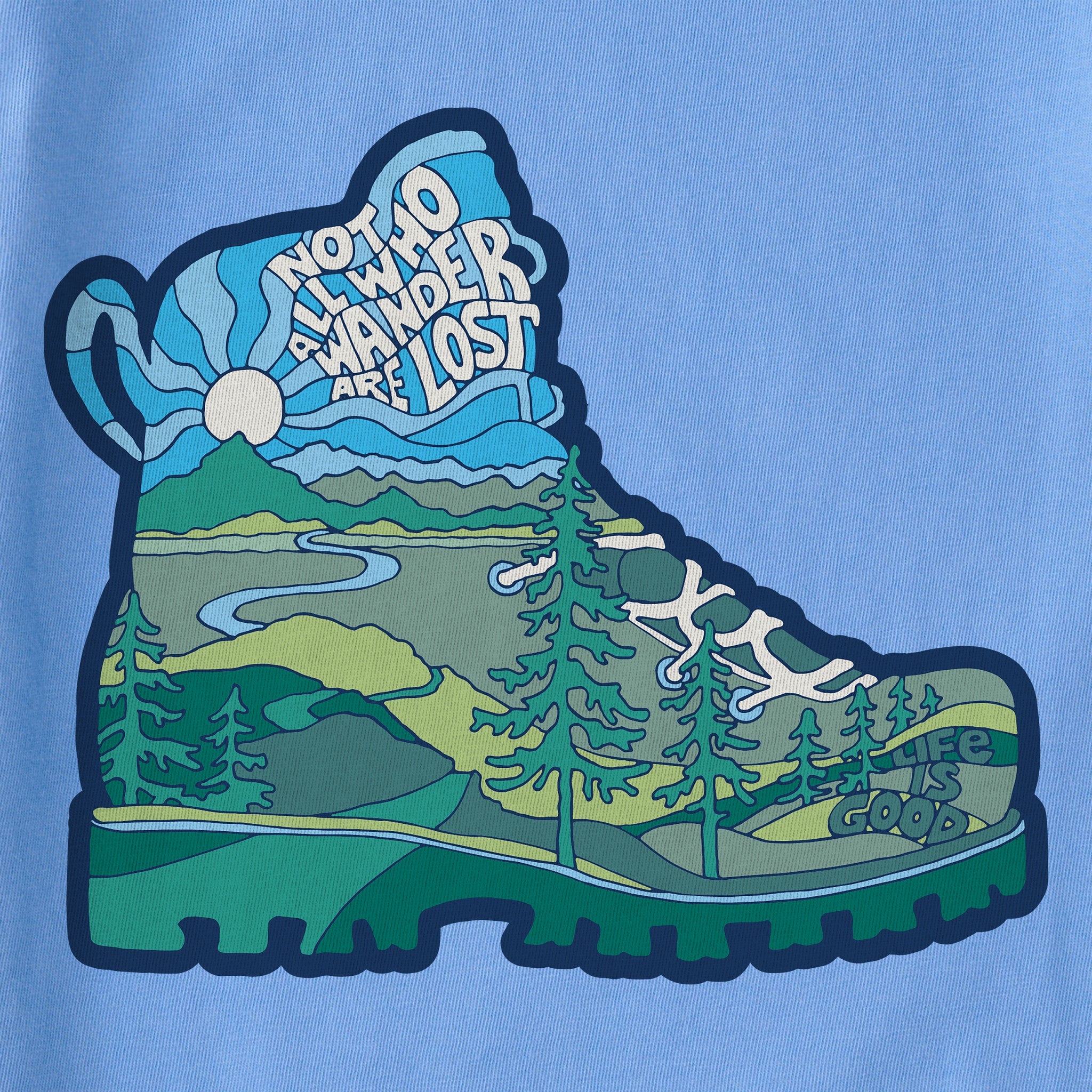 Kids Not All Who Wander Are Lost Boot Short Sleeve Crusher Tee