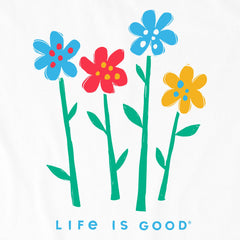 Kids Four Flowers in a Row Short Sleeve Crusher Tee