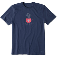 Men's Start Me Up Coffee Cup Short Sleeve Crusher Tee