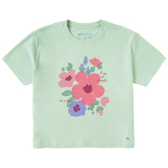 Women's Keep it Simple Waterflowers Short Sleeve Crusher Boxy Tee