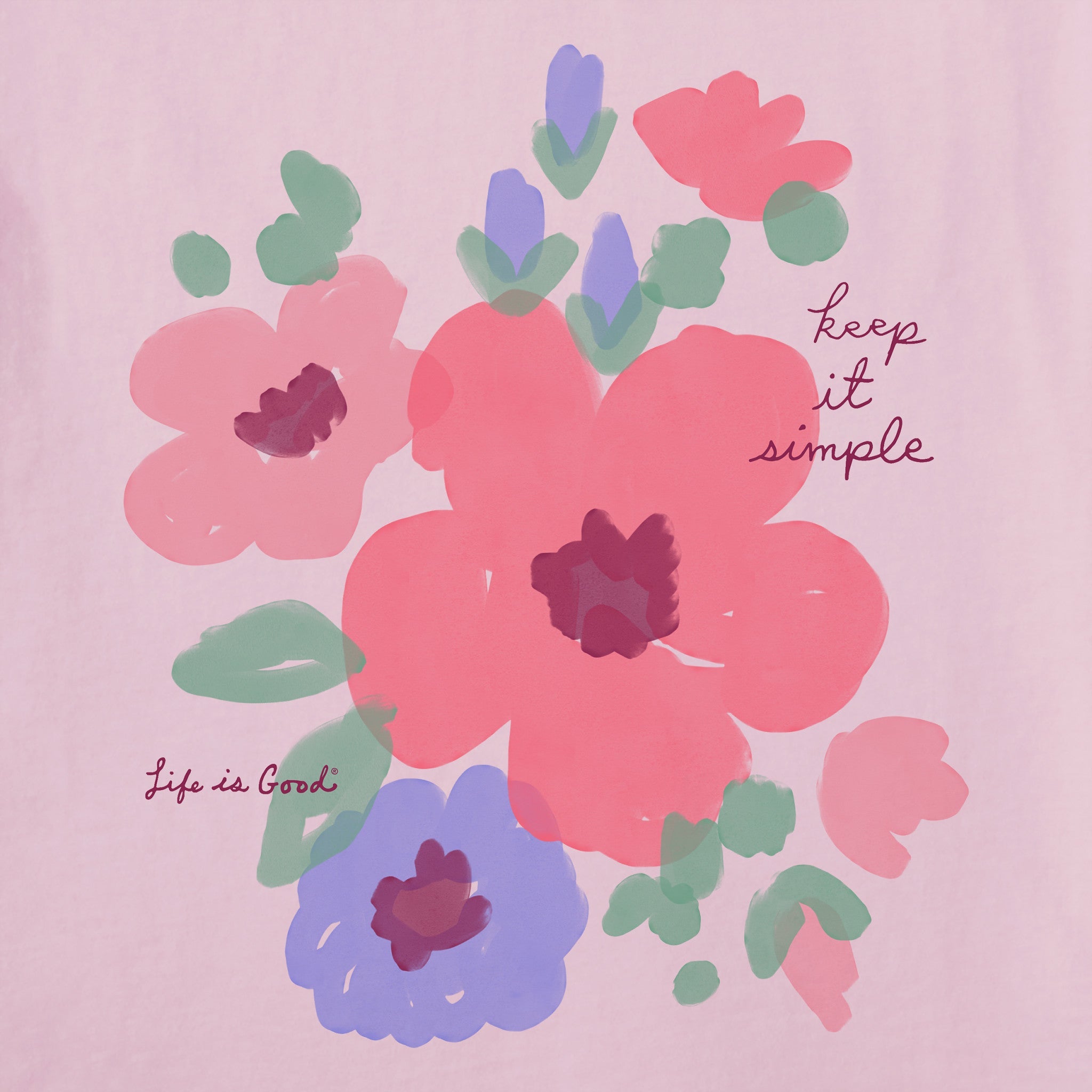 Women's Keep it Simple Waterflowers Short Sleeve Crusher Tee