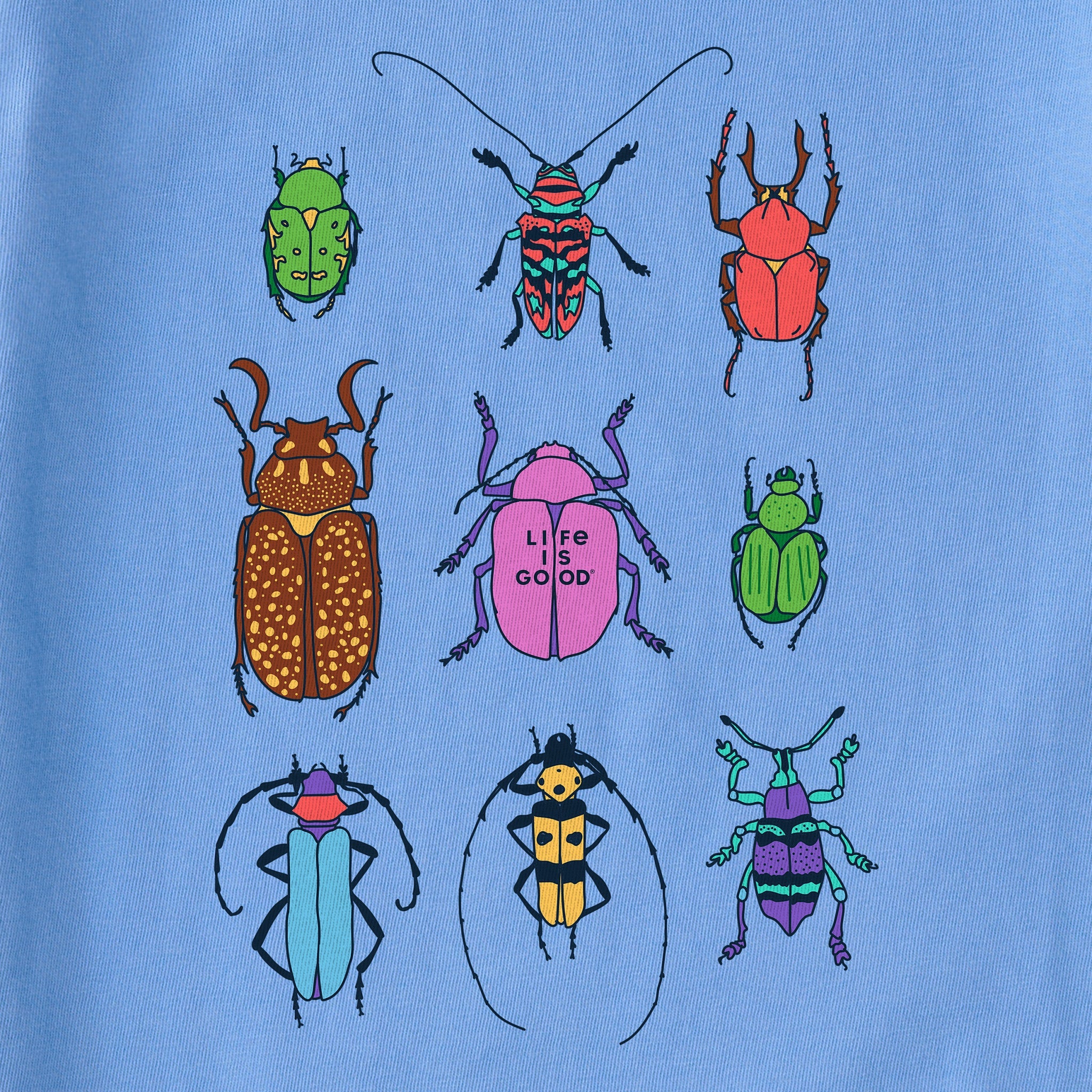 Kids Cool Bug Grid Long Sleeve Crusher Tee