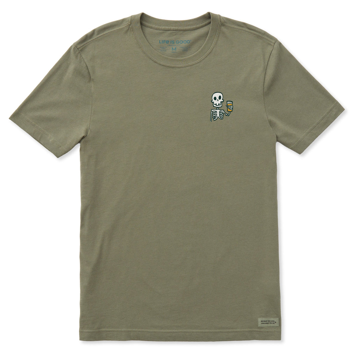 Men's Skeleton w Beer Short Sleeve Crusher-LITE Slim Fit Tee