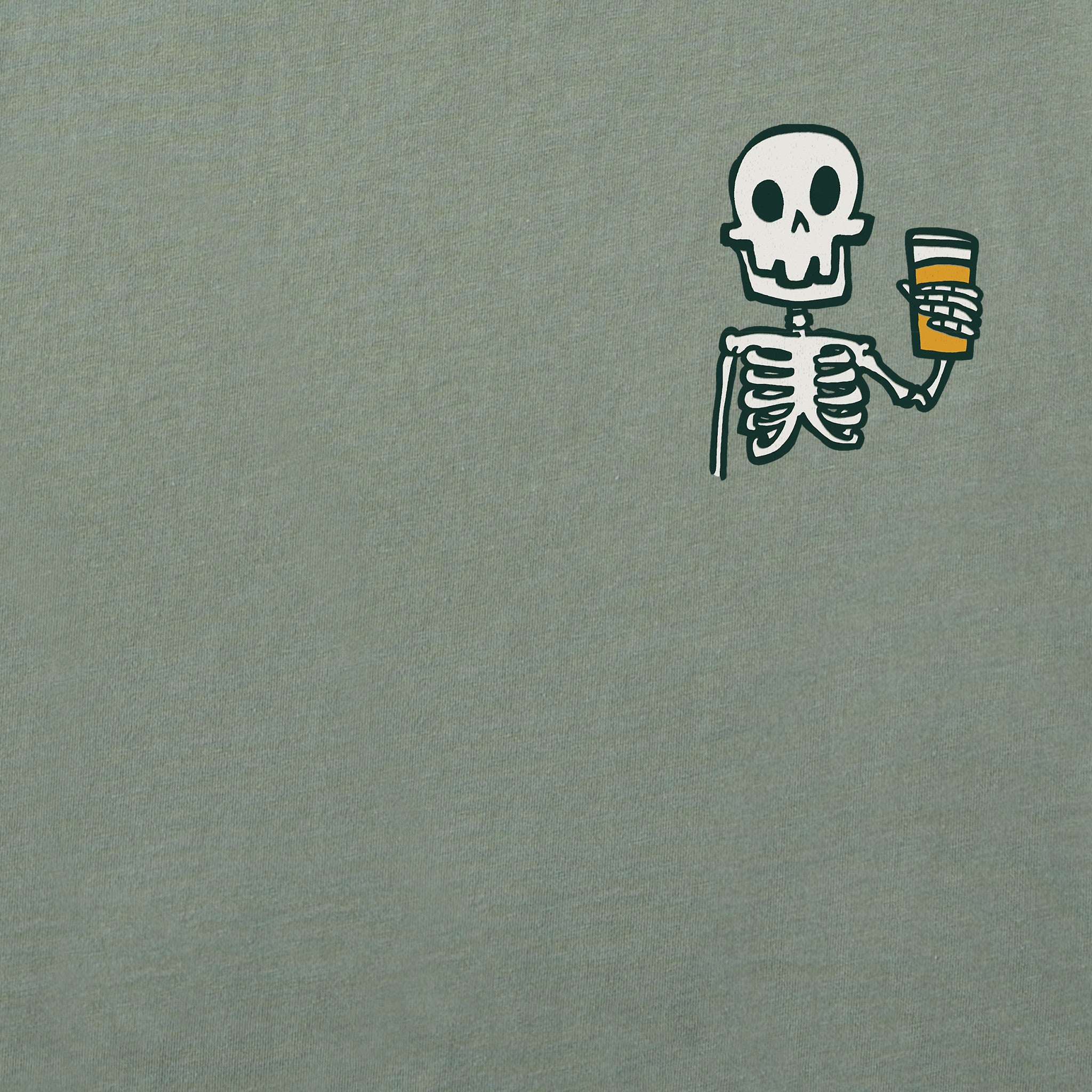 Men's Skeleton w Beer Short Sleeve Crusher-LITE Slim Fit Tee