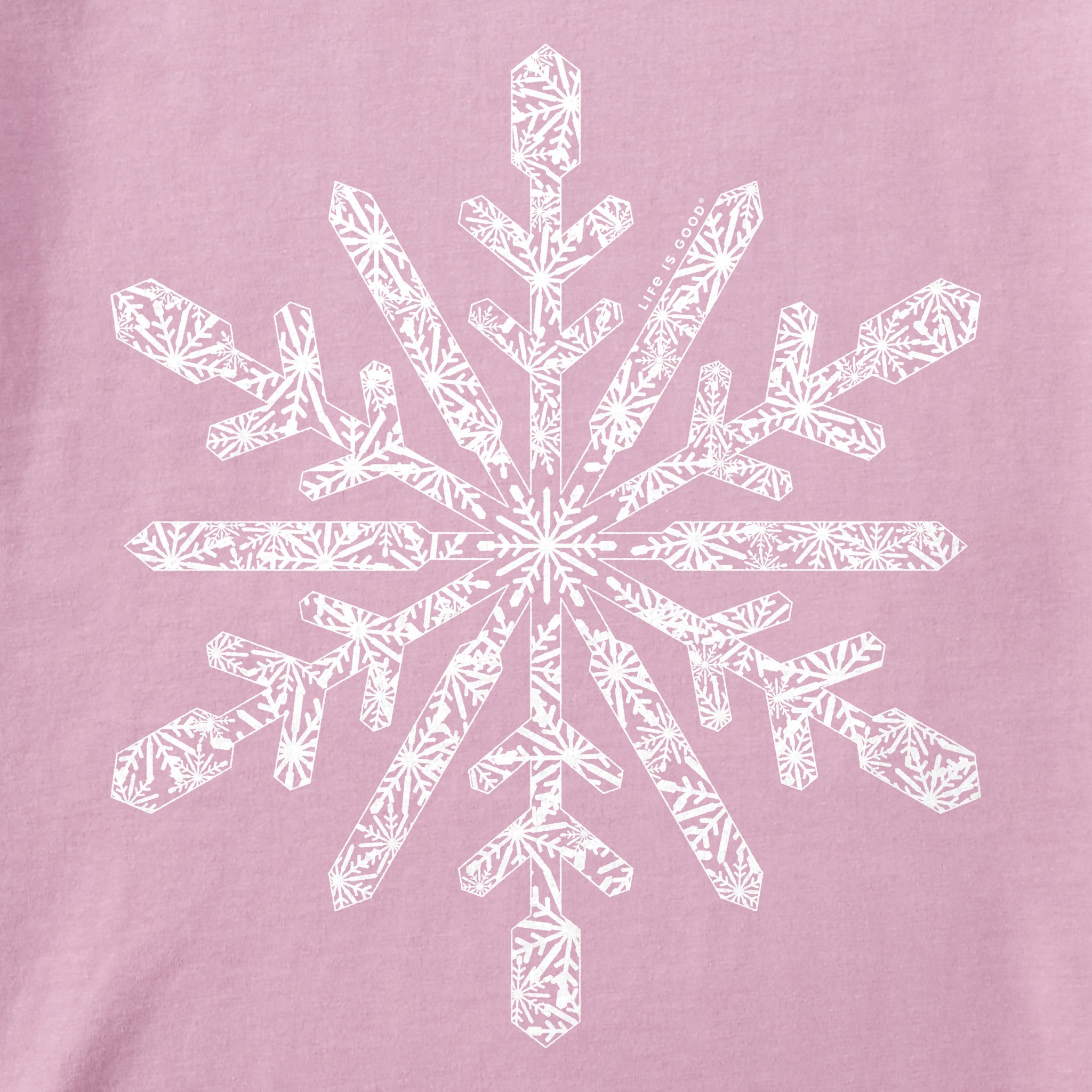 Women's Contrast Snowflake Long Sleeve Crusher Boxy Tee
