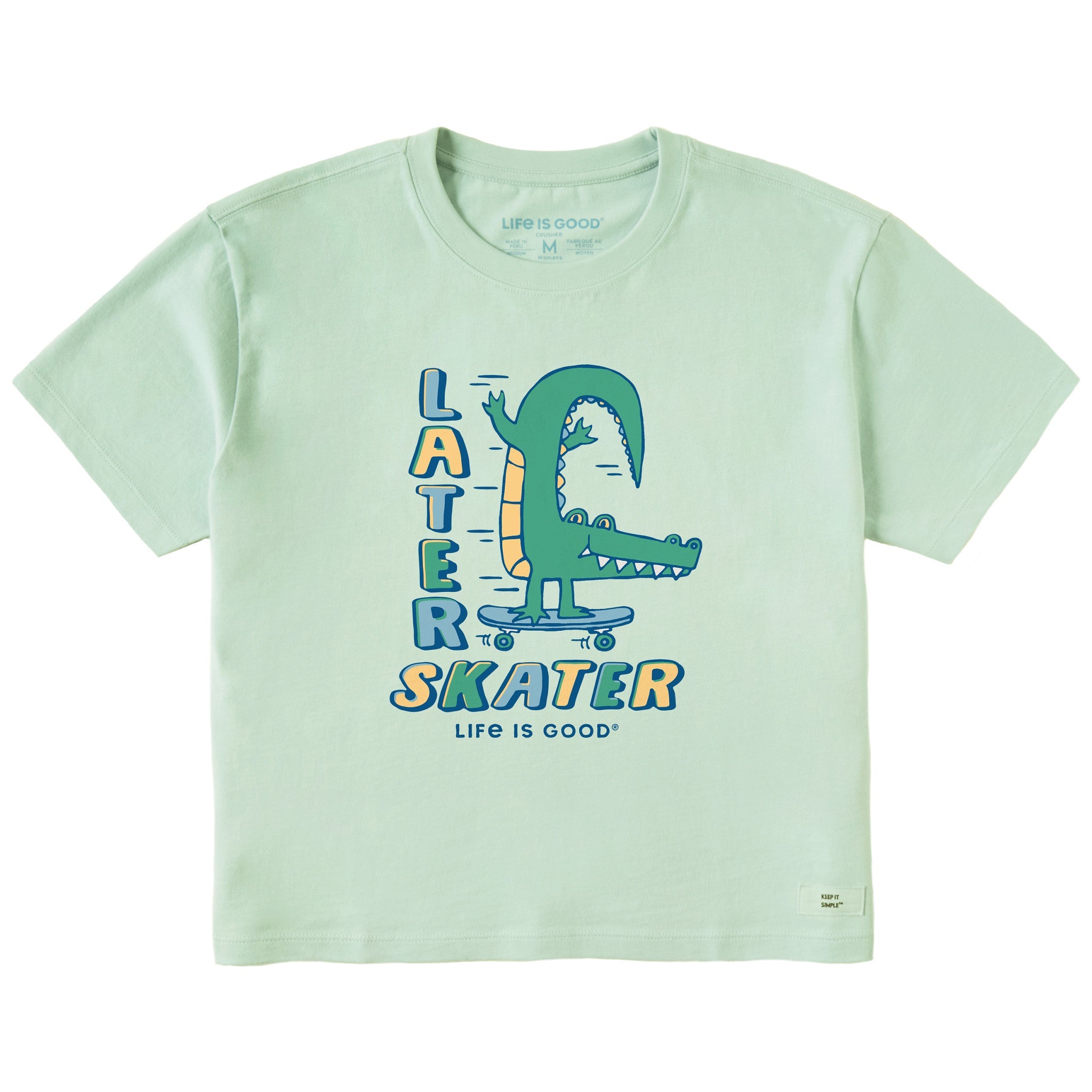 Women's Later Skater Alligator Short Sleeve Crusher Boxy Tee