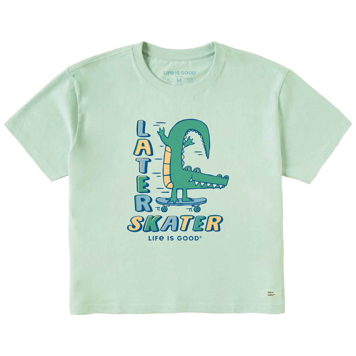 Women's Later Skater Alligator Short Sleeve Crusher Boxy Tee