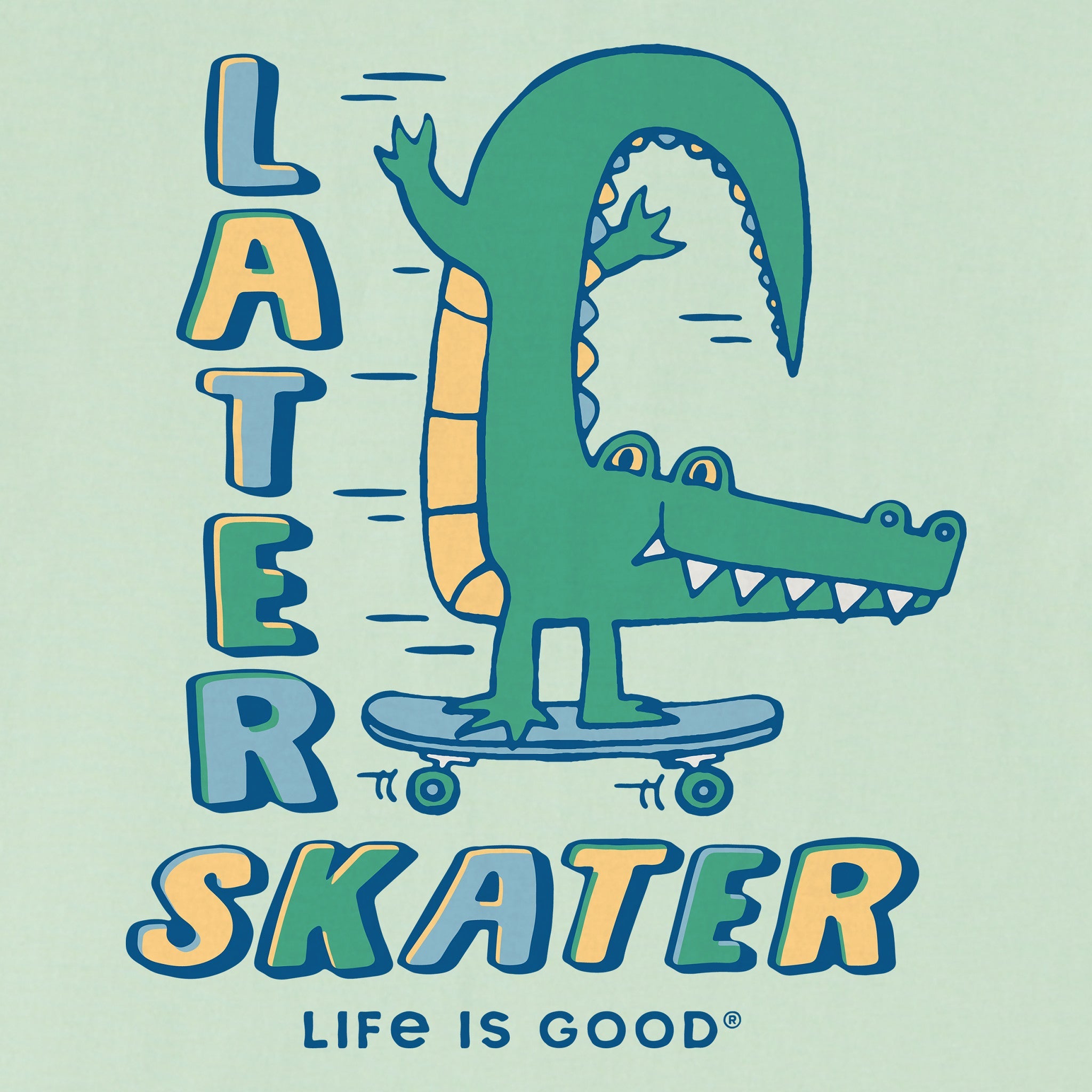 Women's Later Skater Alligator Short Sleeve Crusher Boxy Tee