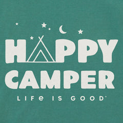 Women's Happy Camper Tent Night Short Sleeve Crusher Boxy Tee