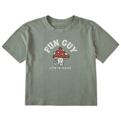 Women's Fun Guy Mushroom Short Sleeve Crusher Boxy Tee