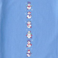 Women's Cute Snowmen Long Sleeve Crusher Boxy Tee