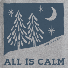Men's All is Calm Snowy Pines Short Sleeve Crusher Tee