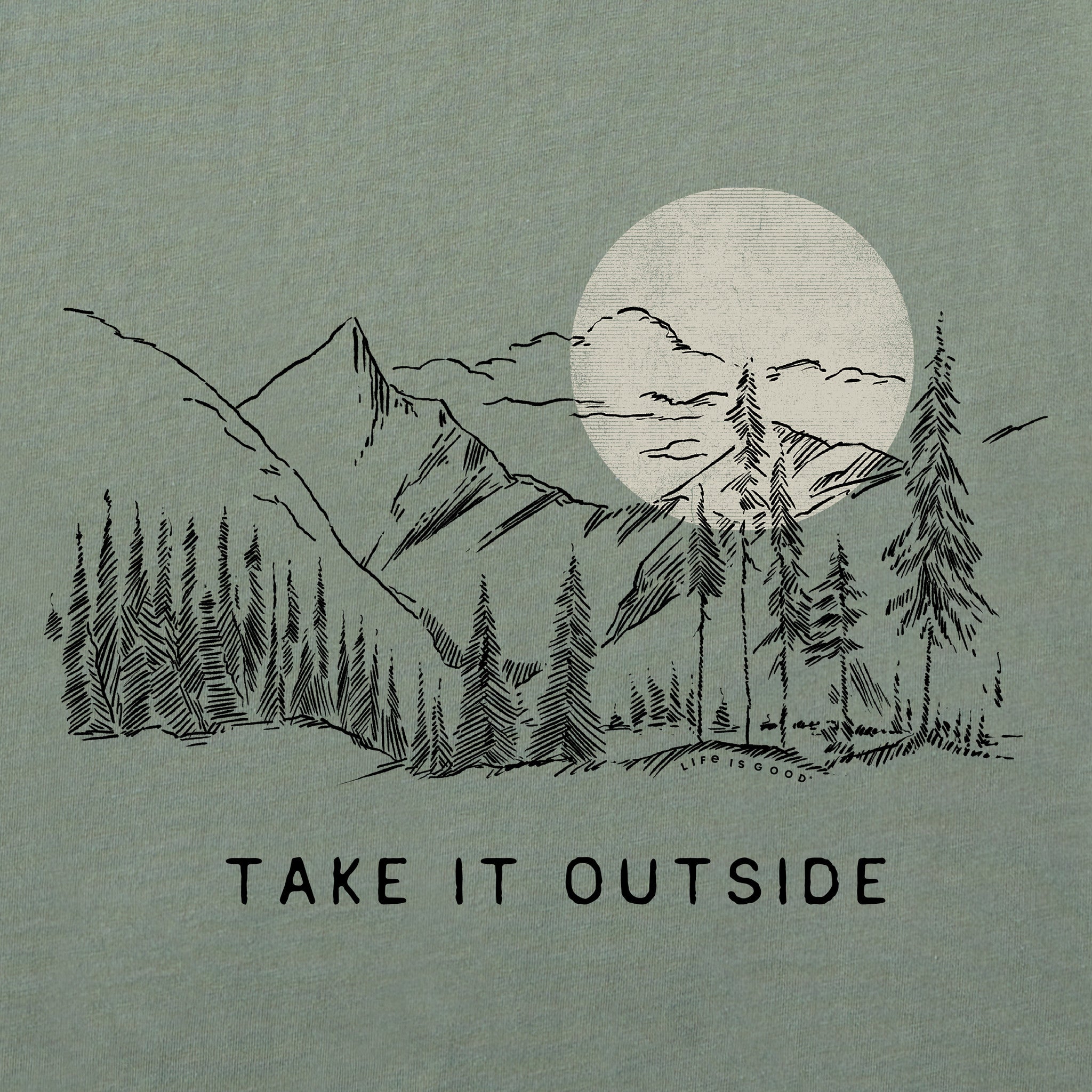 Men's Take it Outside Sketch Mountain Long Sleeve Crusher Tee