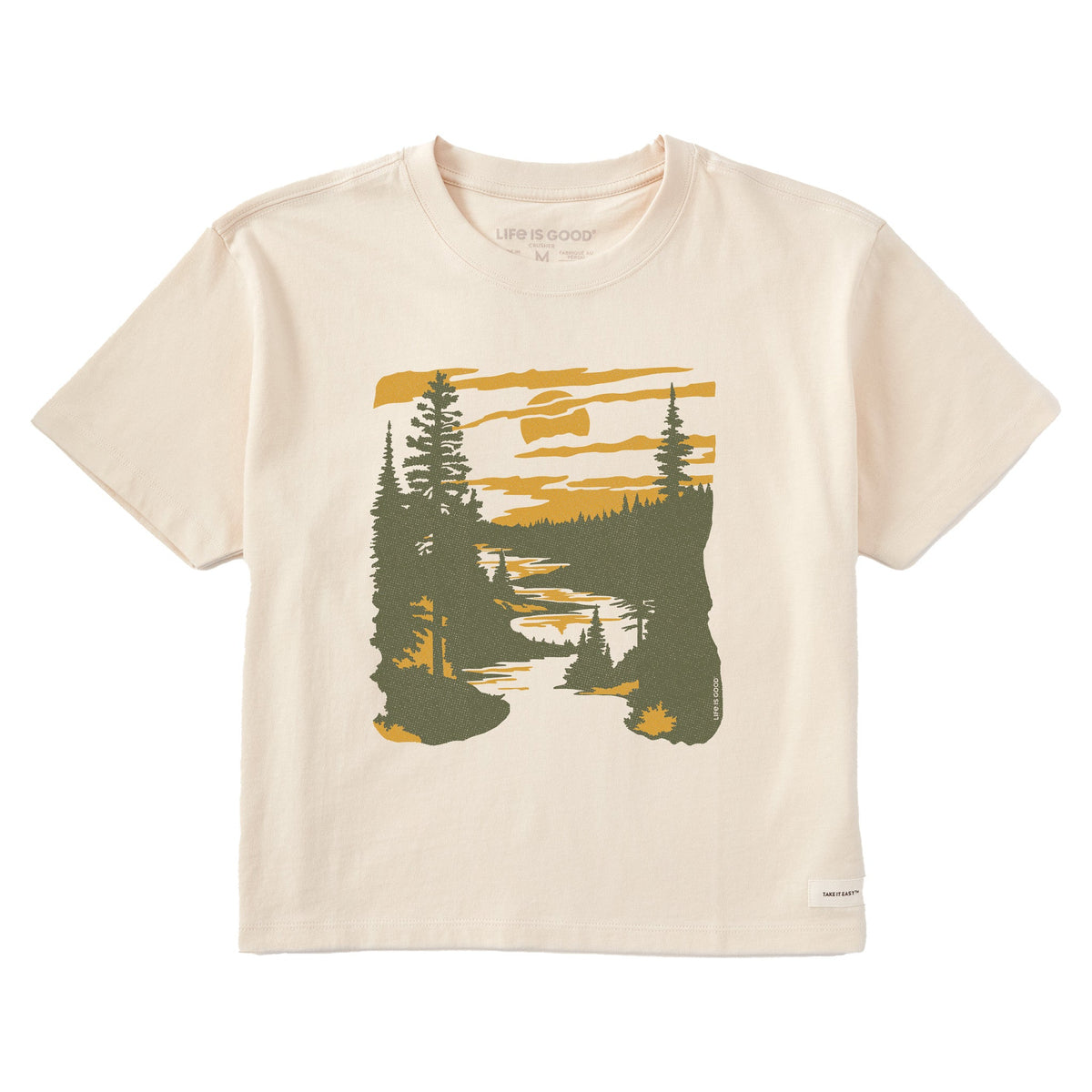 Women's A River Runs Through It Short Sleeve Crusher Boxy Tee
