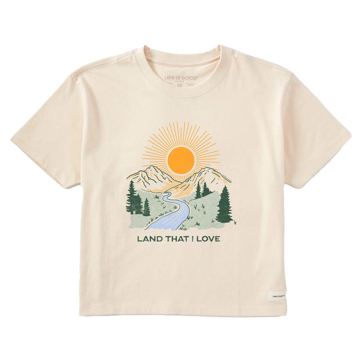 Women's Land That I Love Mountains Short Sleeve Crusher Boxy Tee