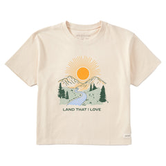 Women's Land That I Love Mountains Short Sleeve Crusher Boxy Tee