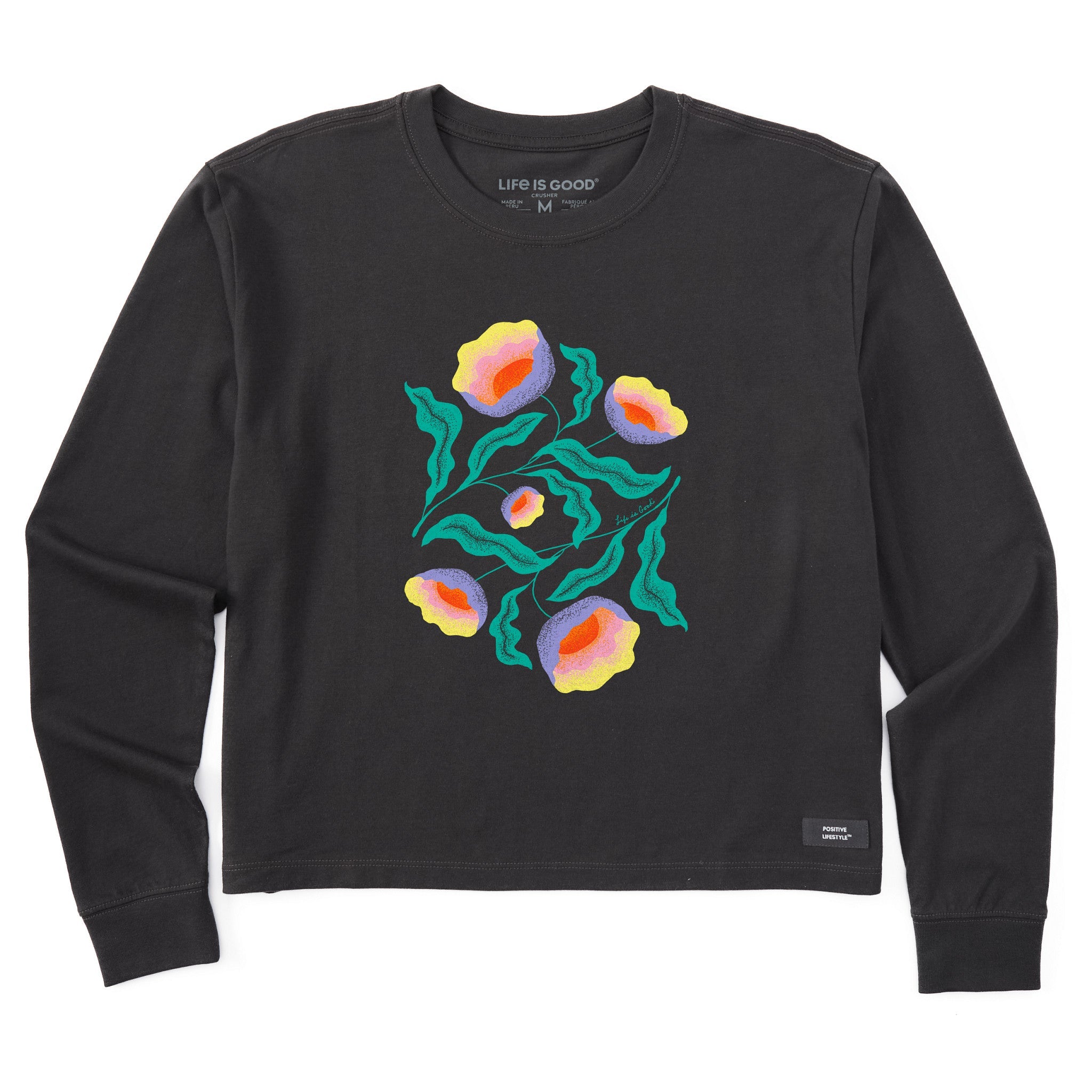 Women's Illuminated Wildflowers Long Sleeve Crusher Boxy Tee