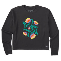 Women's Illuminated Wildflowers Long Sleeve Crusher Boxy Tee