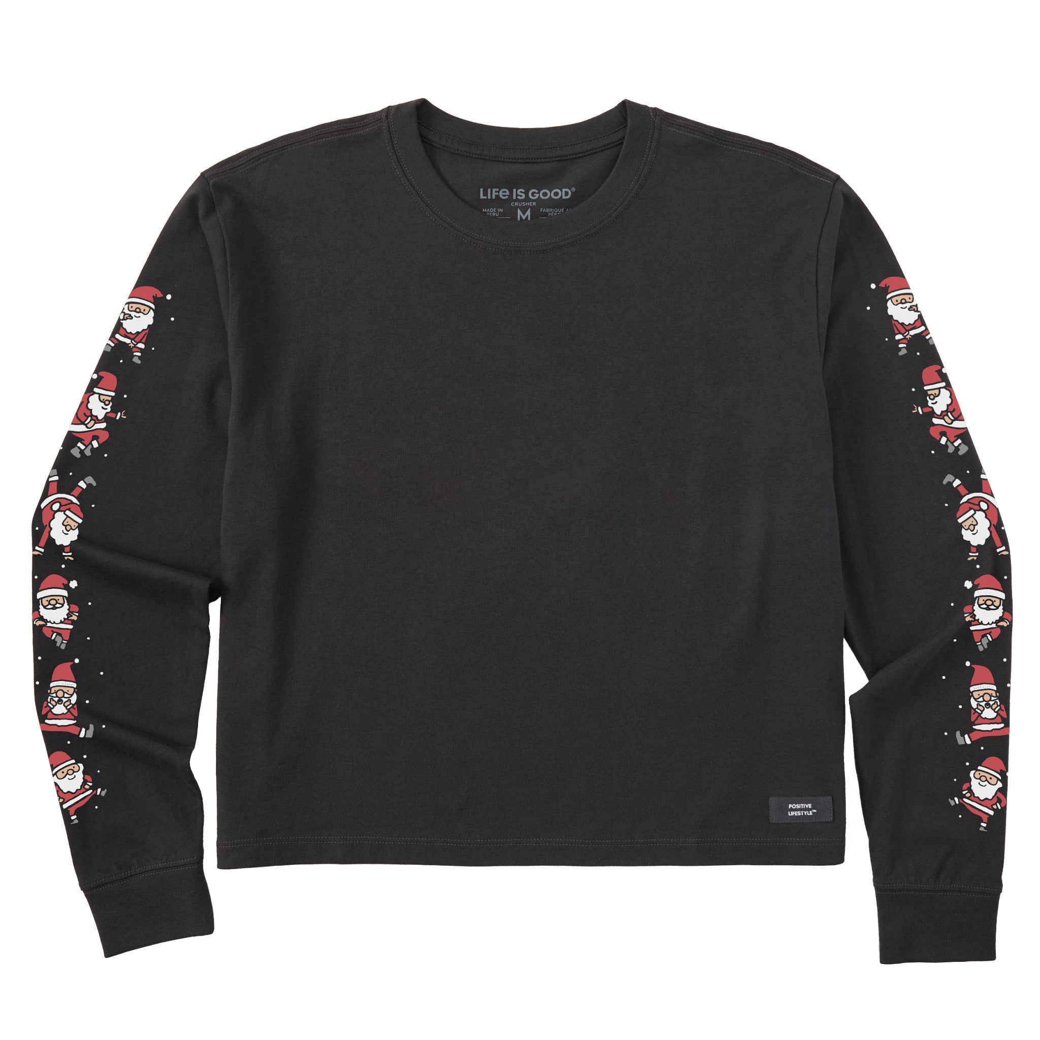 Women's Dancing Santas Long Sleeve Crusher Boxy Tee