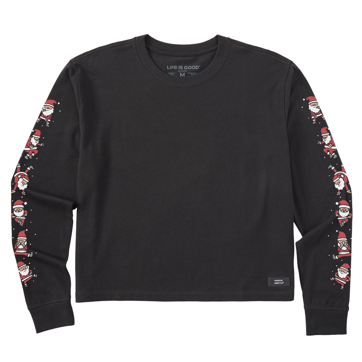 Women's Dancing Santas Long Sleeve Crusher Boxy Tee