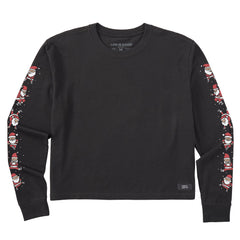 Women's Dancing Santas Long Sleeve Crusher Boxy Tee