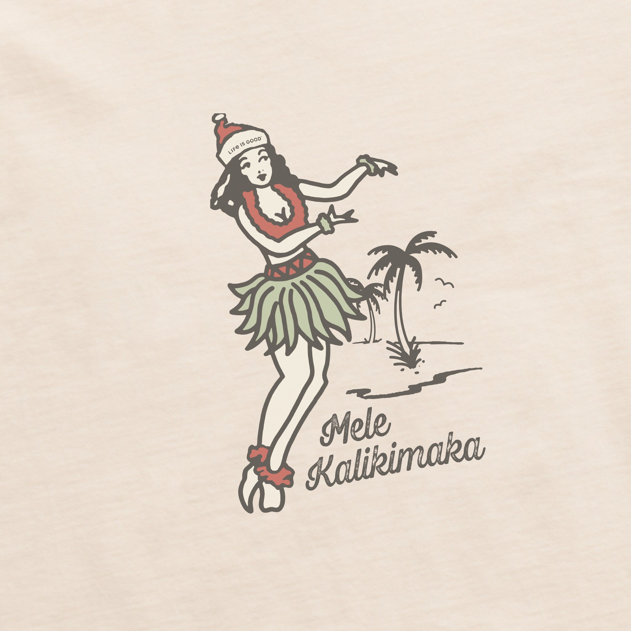 Women's Hula Mele Kalikimaka Long Sleeve Crusher Boxy Tee