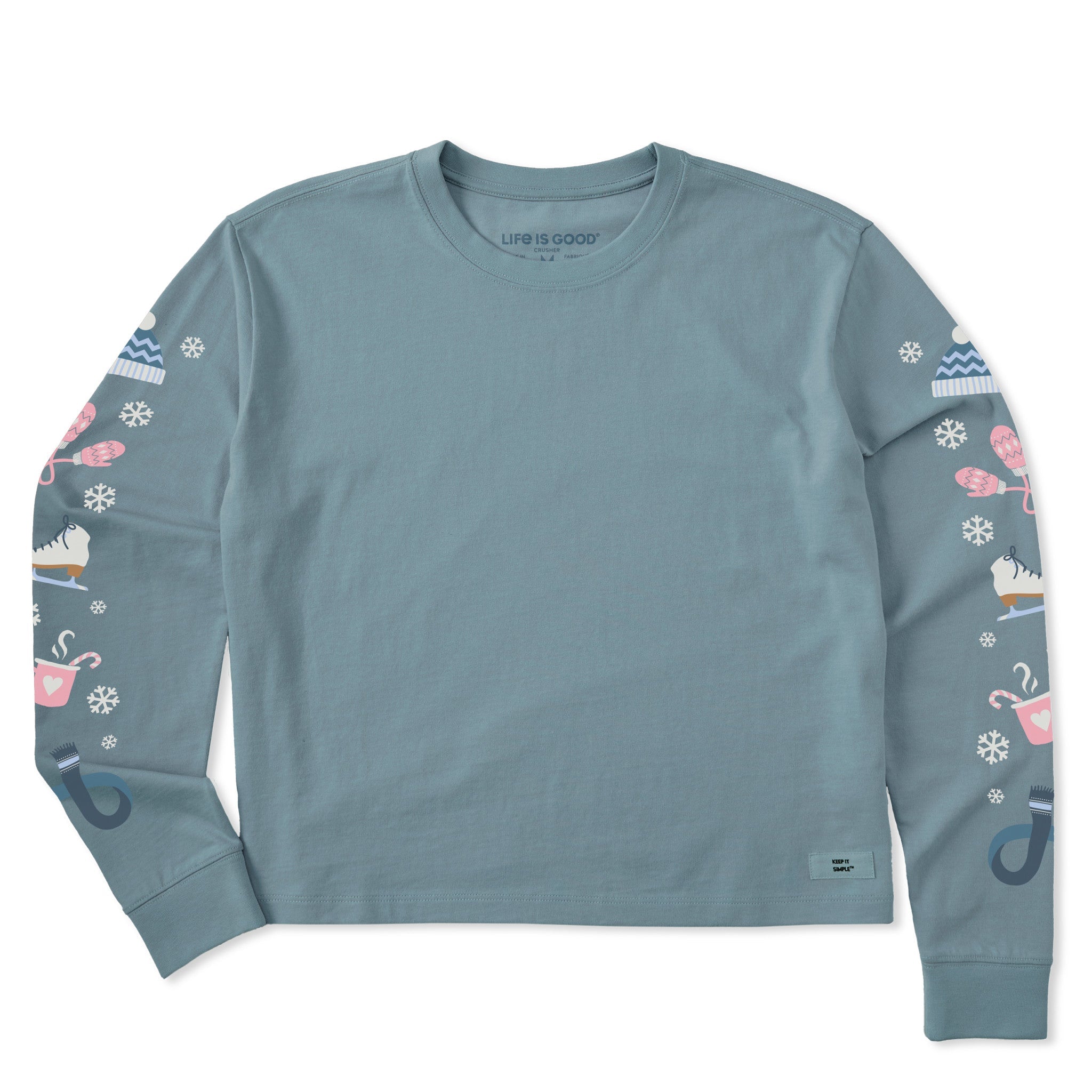 Women's Cozy Winter Sleeve Long Sleeve Crusher Boxy Tee