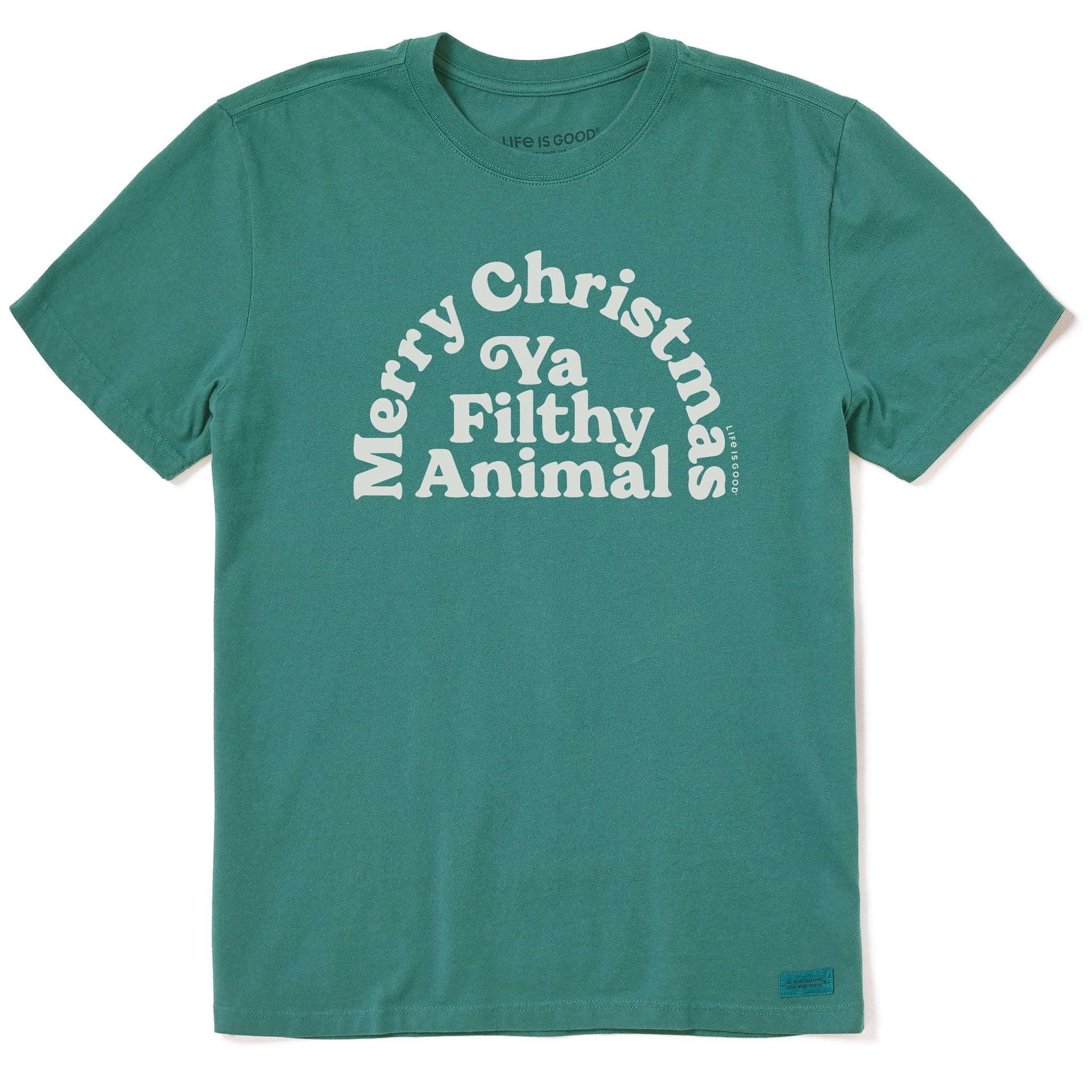 Men's Merry Christmas Ya Filthy Animal Arch Short Sleeve Crusher Tee