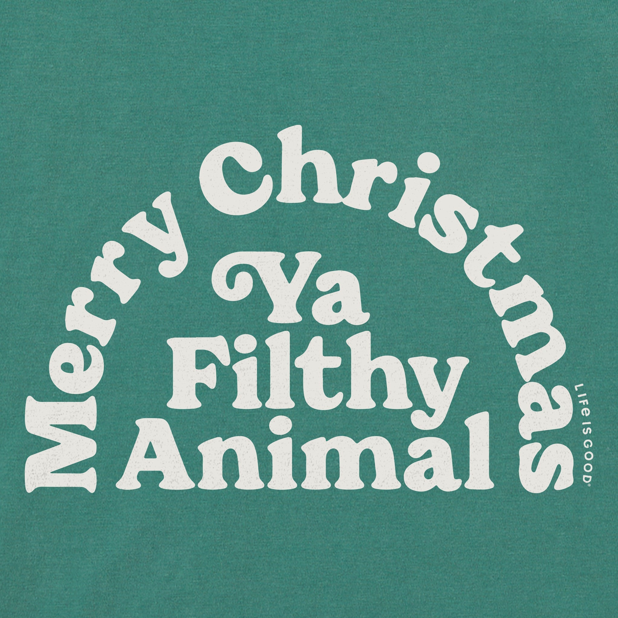 Men's Merry Christmas Ya Filthy Animal Arch Short Sleeve Crusher Tee