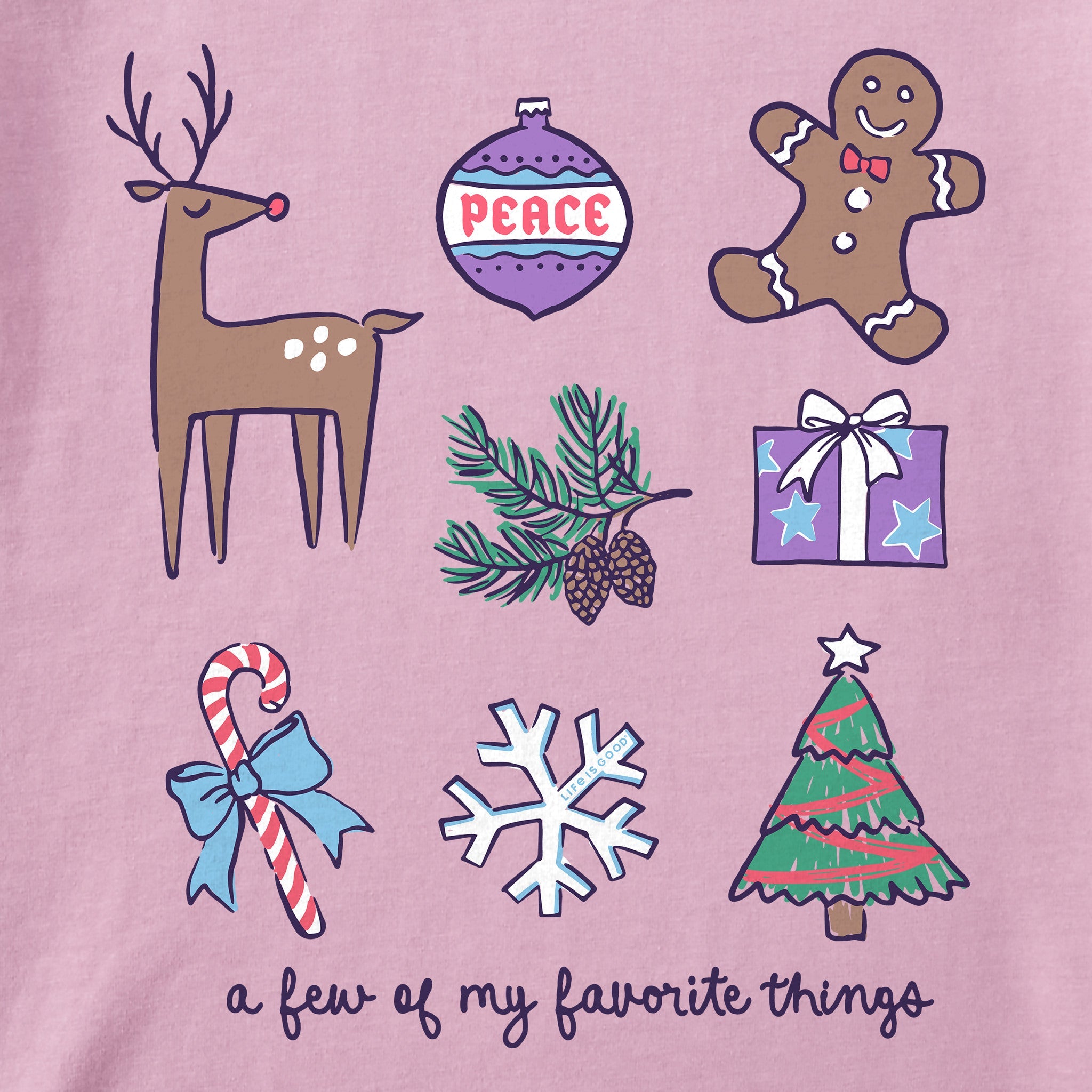 Women's A Few of my Favorite Christmas Things Long Sleeve Crusher Tee