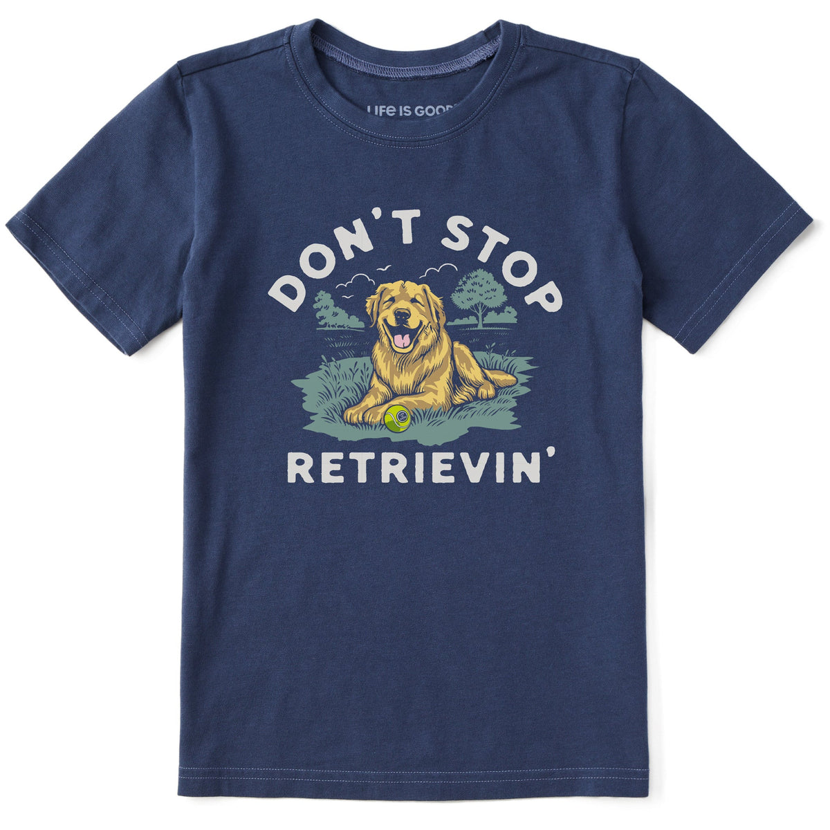 Kids Don't Stop Retrievin' Golden Short Sleeve Crusher Tee