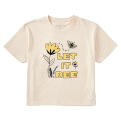Women's Let it Bee Flowers Short Sleeve Crusher Boxy Tee