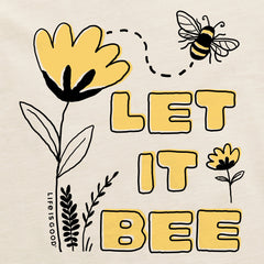 Women's Let it Bee Flowers Short Sleeve Crusher Boxy Tee