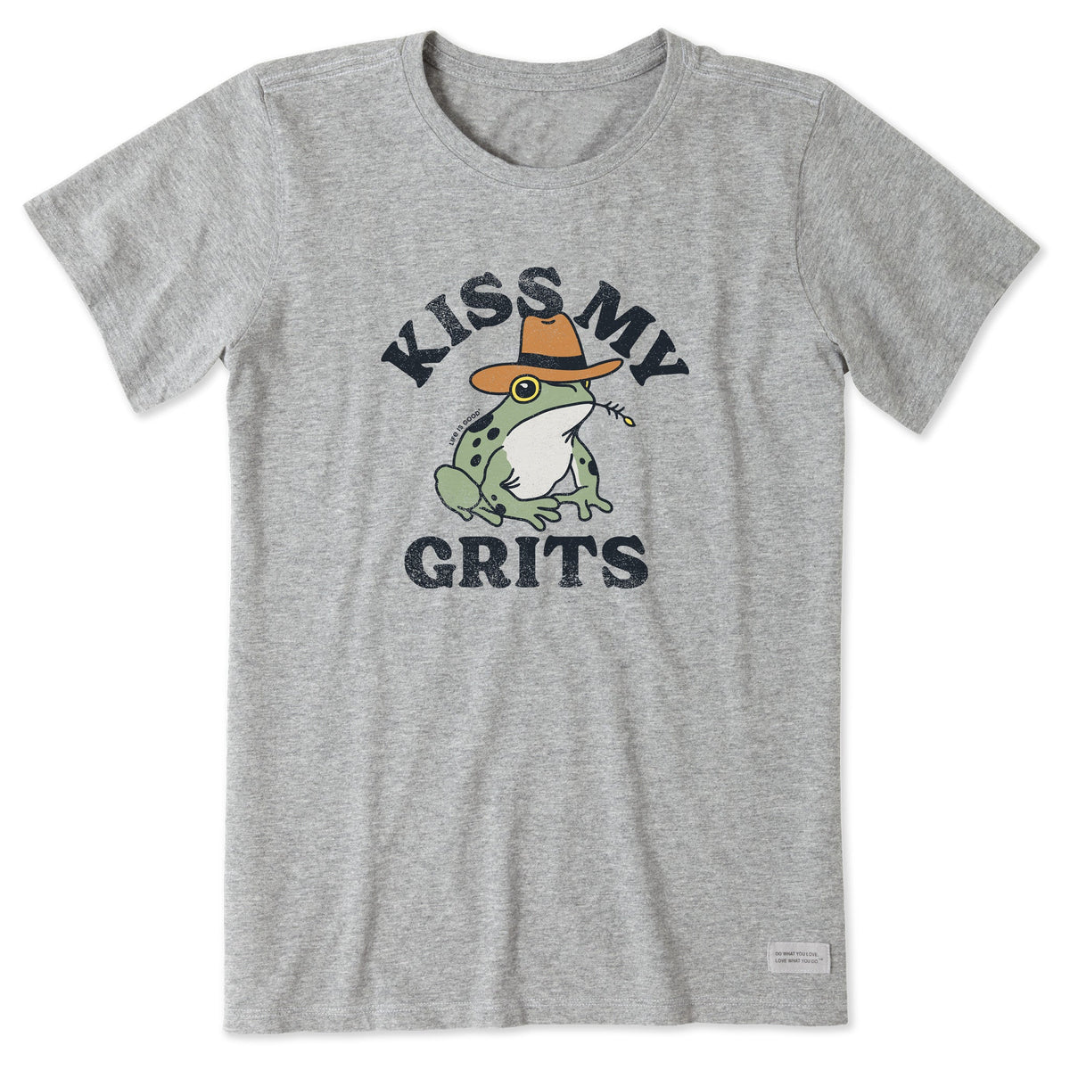 Women's Kiss My Grits Frog Short Sleeve Crusher Tee