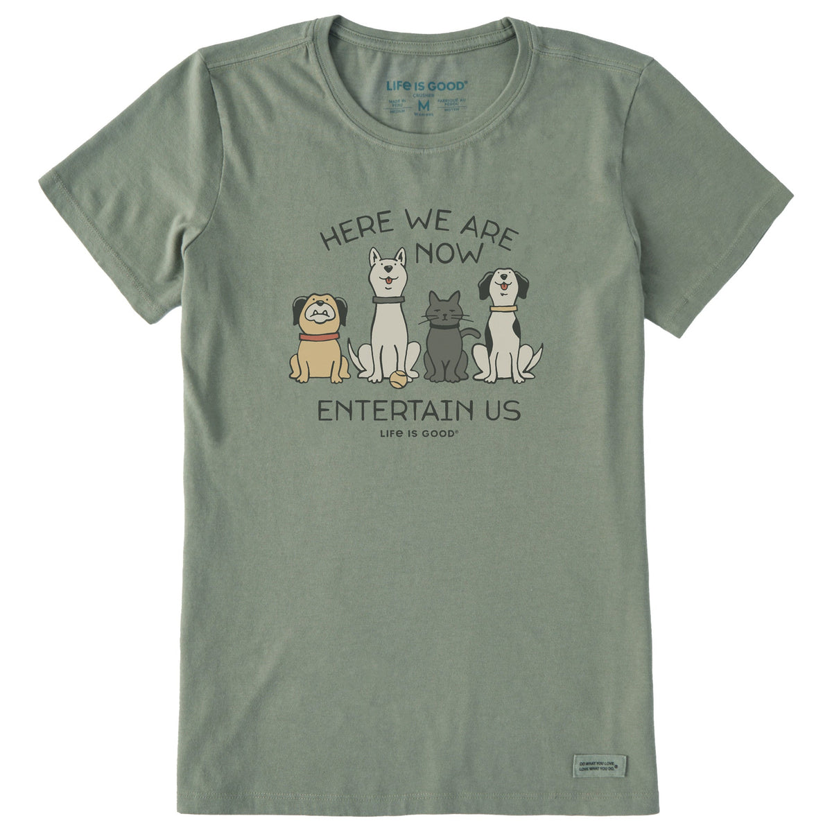 Women's Here We Are Now Entertain Us Short Sleeve Crusher Tee