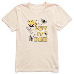 Women's Let it Bee Flowers Short Sleeve Crusher Tee
