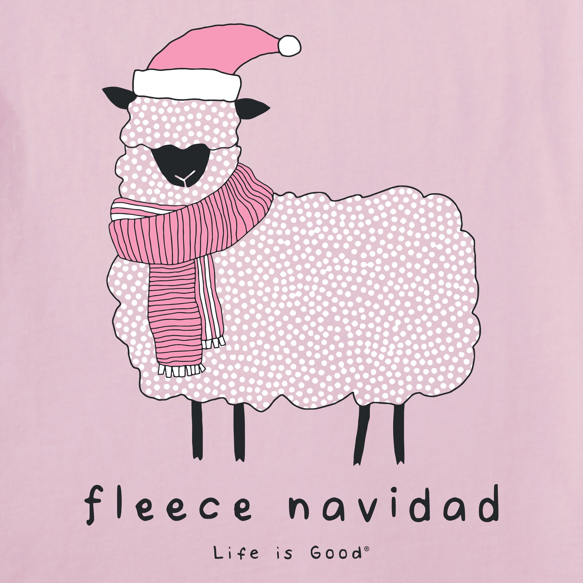 Women's Fleece Navidad Sheep Long Sleeve Crusher Tee
