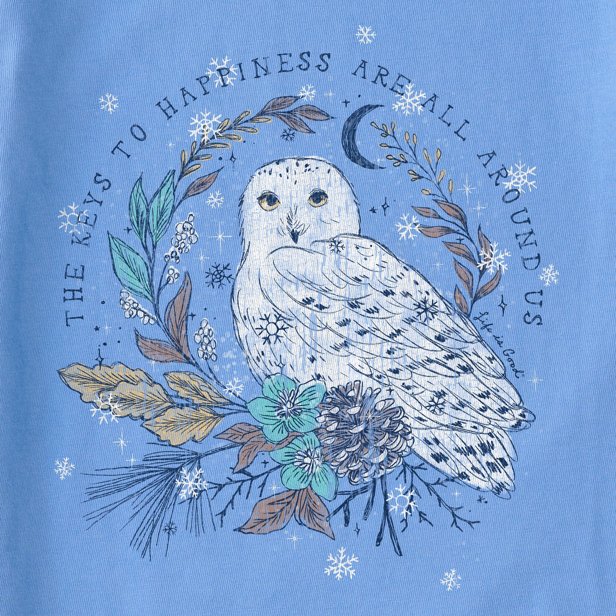 Women's Key to Happiness Snowy Owl Simply True Fleece Crew