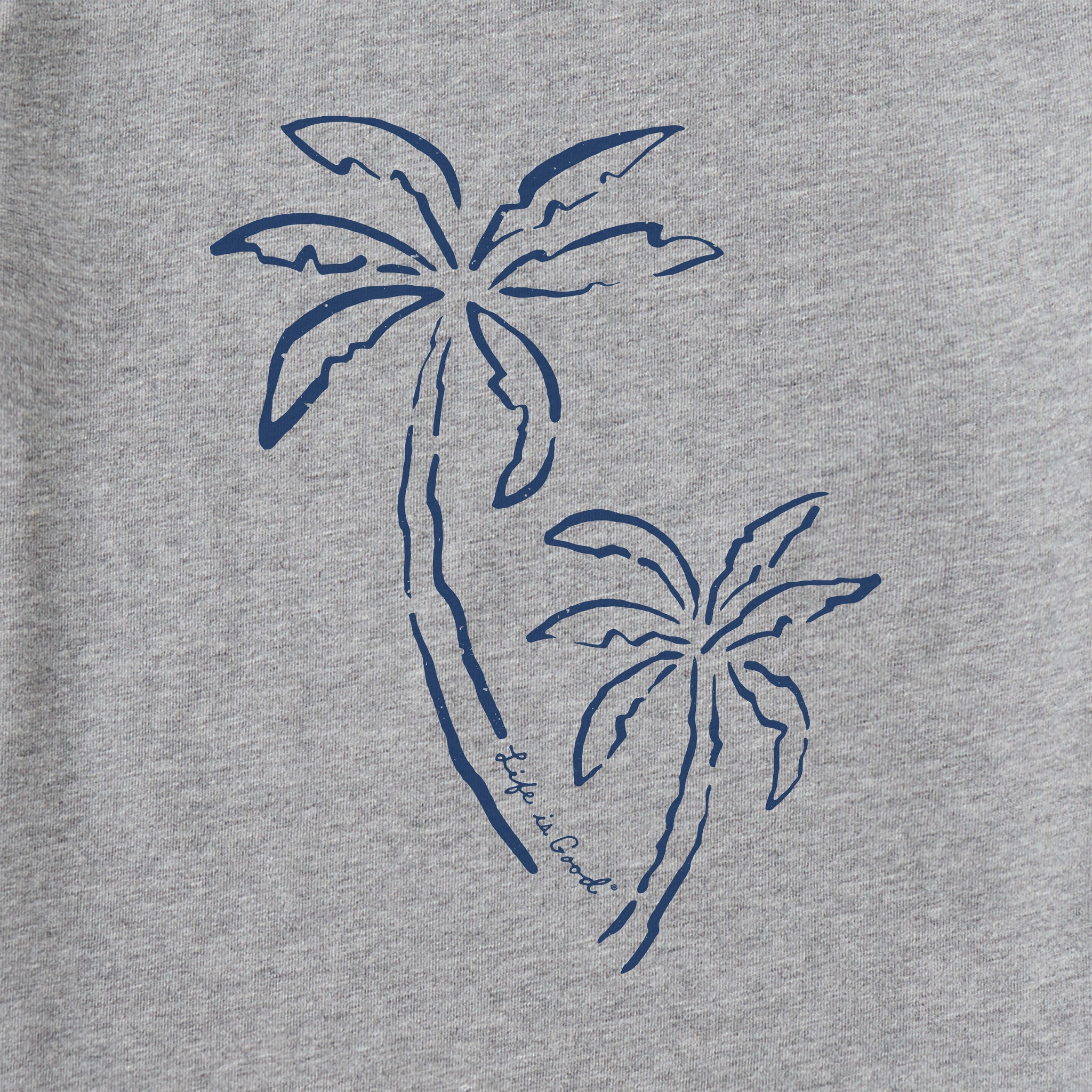 Men's Two Simple Palms Long Sleeve Crusher Tee