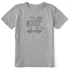 Kids Knock, Knock, Trojan Horse Short Sleeve Crusher Tee