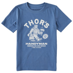 Kids Thor's Handyman Service Short Sleeve Crusher Tee