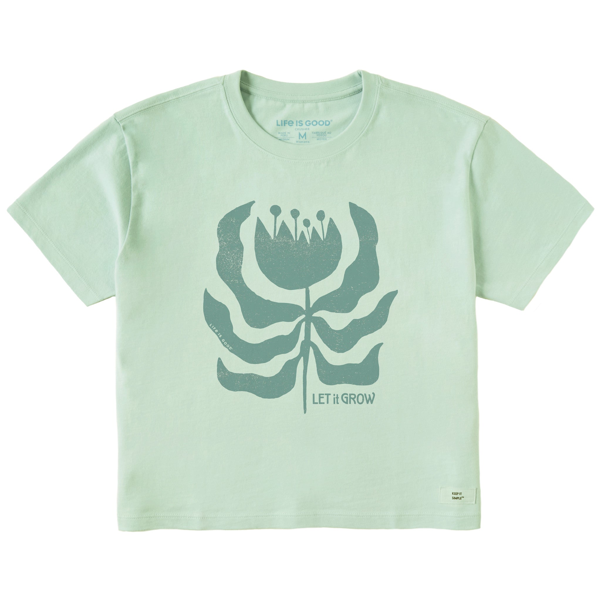 Women's Let it Grow Flower Short Sleeve Crusher Boxy Tee