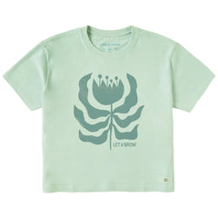 Women's Let it Grow Flower Short Sleeve Crusher Boxy Tee