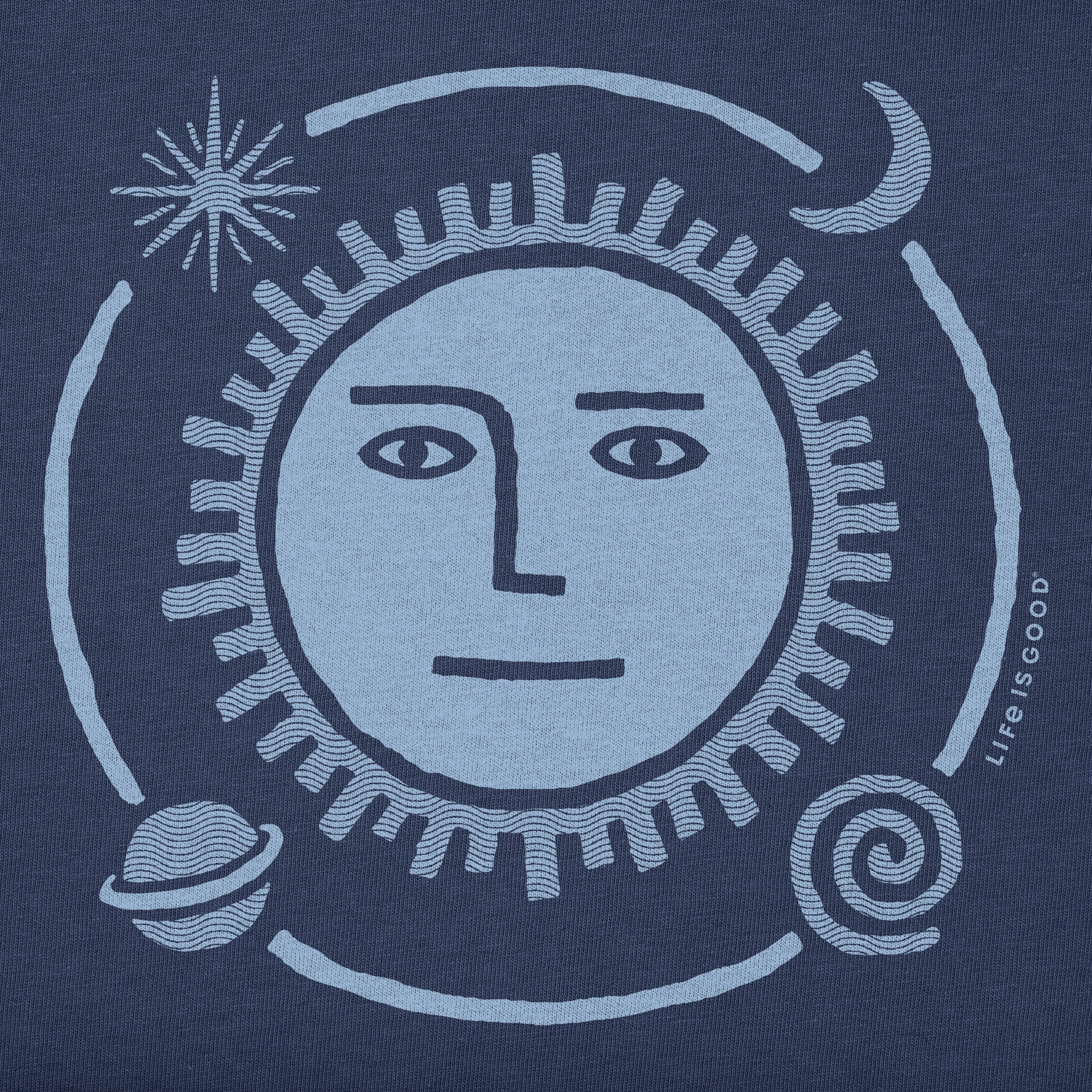 Women's Celestial Sun Face Short Sleeve Crusher Boxy Tee
