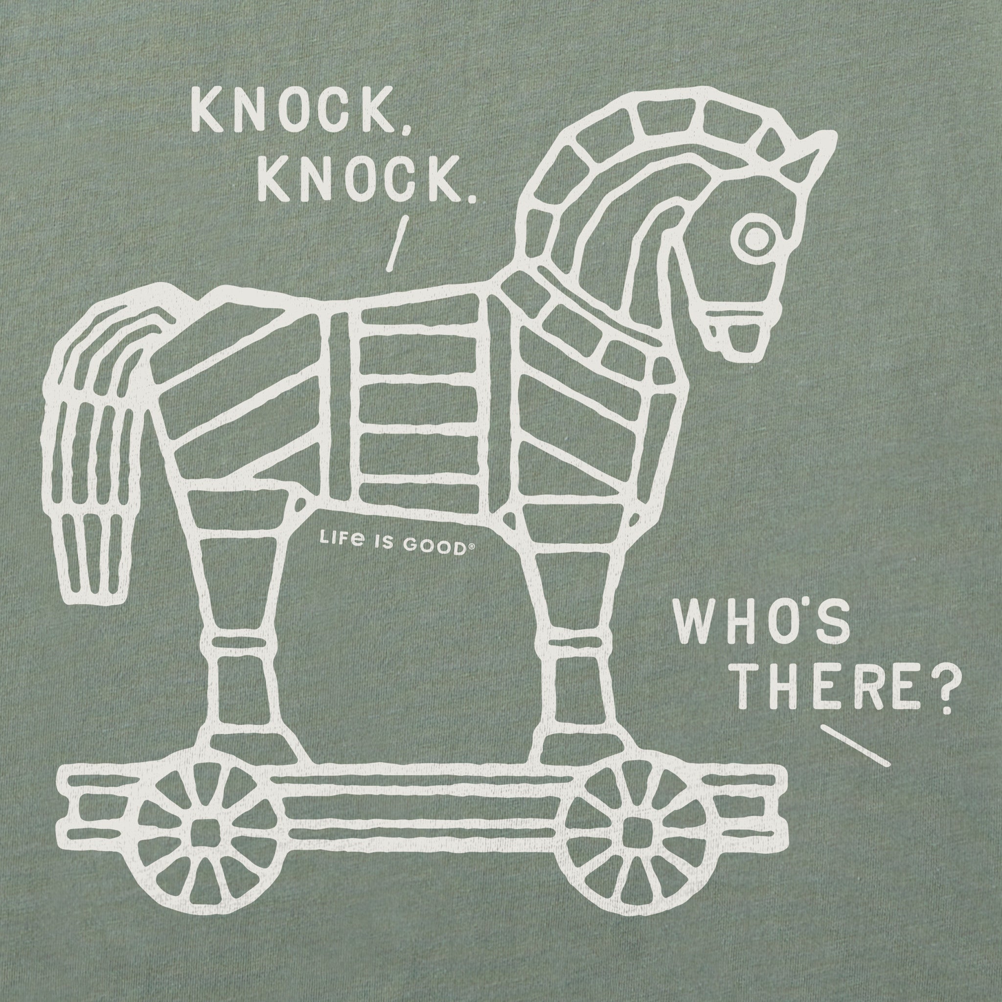Women's Knock, Knock, Trojan Horse Short Sleeve Crusher Tee