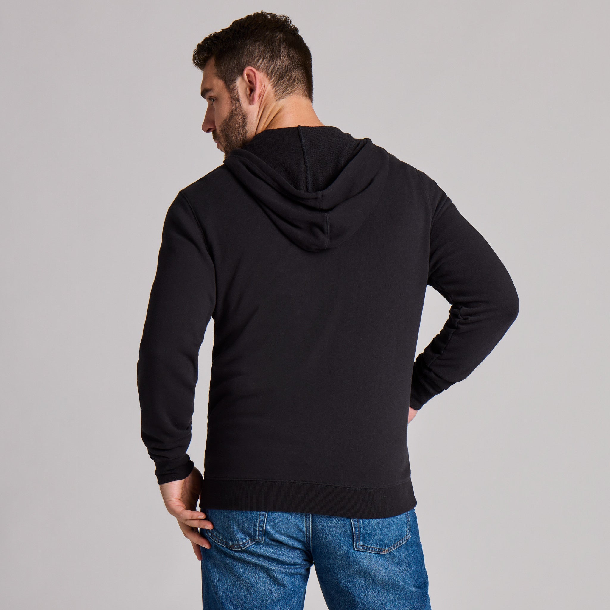 Men's Solid French Terry Zip Hoodie